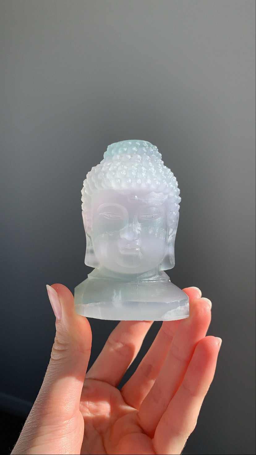 Lavender Fluorite Buddha Head 007