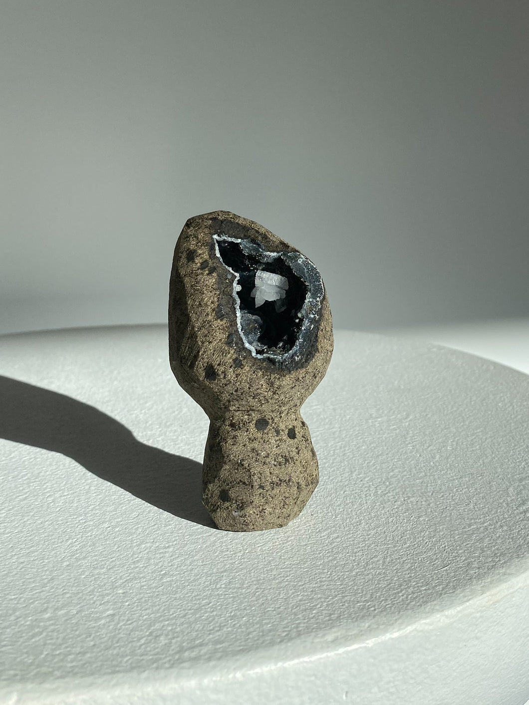 Black Chalcedony with Apophyllite Mini Statement Piece